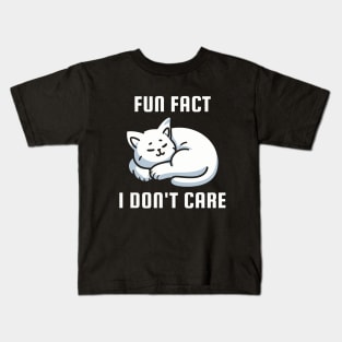 Fun Fact I Don't Care Funny Cat Kids T-Shirt
